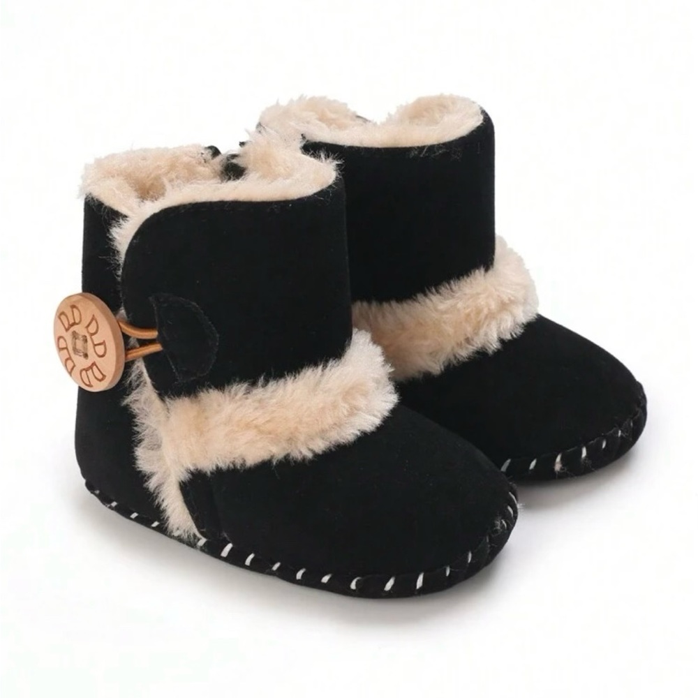 Black baby winter boots